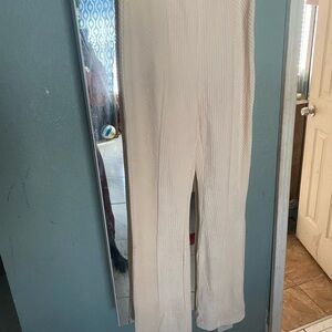 Cream Ribbed Pants